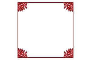 Red Orament Frame Border Vector For Decoration Design