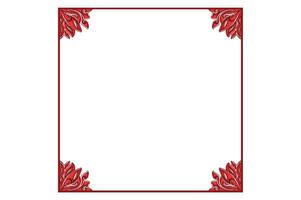 Red Orament Frame Border Vector For Decoration Design