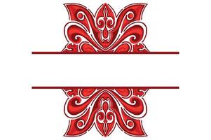 Red Orament Frame Border Vector For Decoration Design