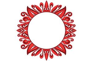 Red Orament Frame Border Vector For Decoration Design
