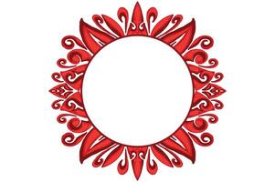 Red Orament Frame Border Vector For Decoration Design