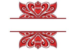 Red Orament Frame Border Vector For Decoration Design