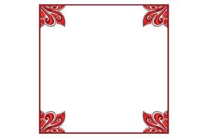 Red Orament Frame Border Vector For Decoration Design