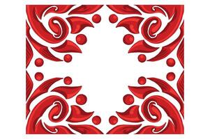 Red Orament Frame Border Vector For Decoration Design