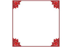 Red Orament Frame Border Vector For Decoration Design