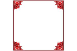 Red Orament Frame Border Vector For Decoration Design