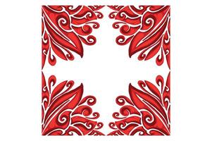 Red Orament Frame Border Vector For Decoration Design