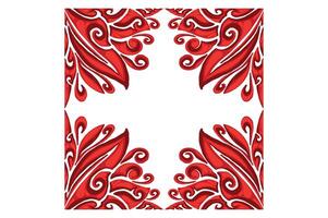 Red Orament Frame Border Vector For Decoration Design