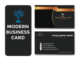 Vector dark black and Gradient business card design template