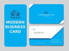 Vector Blue and white business card design template