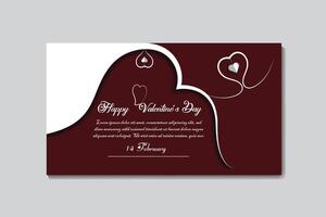 Happy Valentines Day Card with Heart Vector Illustration