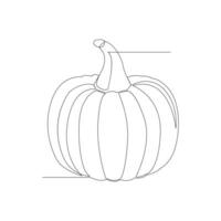 Vector in one continuous line drawing of pumpkin illustration concept of vegetables minimal design