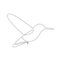 Vector in one continuous line drawing of humming bird best use for logo, poster, banner and background.