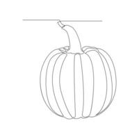 vector en uno continuo línea dibujo de calabaza ilustración concepto de vegetales mínimo diseño