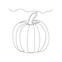 Vector in one continuous line drawing of pumpkin illustration concept of vegetables minimal design