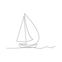 vector continuo uno línea dibujo de velero mejor utilizar para logo póster bandera valores ilustración y mínimo