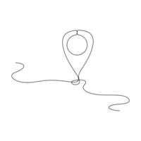 Location pointers one continuous line drawing isolated on white background minimalist design vector