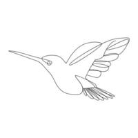 Vector in one continuous line drawing of humming bird best use for logo, poster, banner and background.