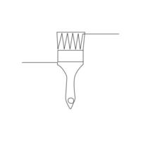 Vector in one continuous line drawing of paint brush sketch isolated on white background minimal