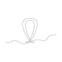 Location pointers one continuous line drawing isolated on white background minimalist design vector