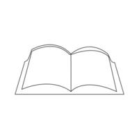 Vector in one continuous line drawing of book concept of education, library logo illustration