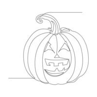 Vector in one continuous line drawing of pumpkin illustration concept of vegetables minimal design