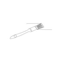 Vector in one continuous line drawing of paint brush sketch isolated on white background minimal