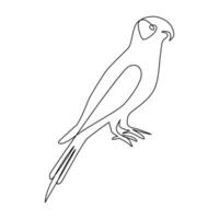 vector en uno continuo línea dibujo de loro pájaro mejor utilizar para logo, póster, bandera y antecedentes.