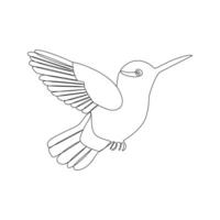 vector en uno continuo línea dibujo de zumbador pájaro mejor utilizar para logo, póster, bandera y antecedentes.