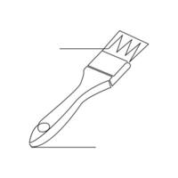 Vector in one continuous line drawing of paint brush sketch isolated on white background minimal