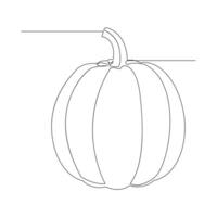 Vector in one continuous line drawing of pumpkin illustration concept of vegetables minimal design