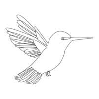 Vector in one continuous line drawing of humming bird best use for logo, poster, banner and background.