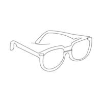 Vector in one continuous one line drawing of eye glasses. Sunglass one line design isolated on white background.