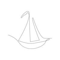 Vector continuous one line drawing of sailboat best use for logo poster banner stock illustration and minimal