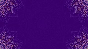 einfach königlich lila leer horizontal Schleifen Animation Video Hintergrund mit kompliziert Mandala Linie Dekoration