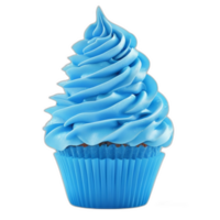 3d rendered Blue icing fantasy cupcake png