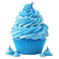 3d rendu bleu glaçage fantaisie petit gâteau png