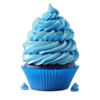 3d rendered Blue icing fantasy cupcake png