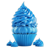 3d rendered Blue icing fantasy cupcake png