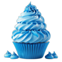 3d rendered Blue icing fantasy cupcake png