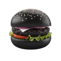 3d gerendert schwarz Burger png