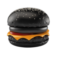 3d rendered black burger png