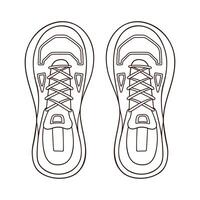 casual zapatillas Zapatos para masculino y hembra en línea Arte estilo. diseño icono, logo para zapato almacenar, tienda. parte superior vista. vector ilustración aislado en un blanco antecedentes.