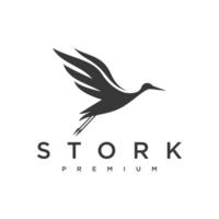 heron logo template, vector, icon in white background vector