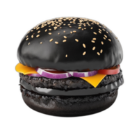 3d rendered black burger png