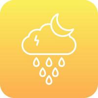 Night Rain Vector Icon