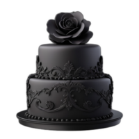 3d prestados negro sabroso Boda fondant pastel png