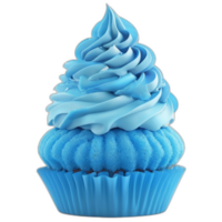 3d rendered Blue icing fantasy cupcake png