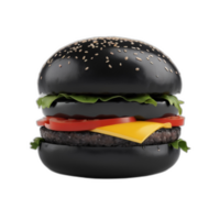 3d återges svart burger png