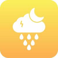 Night Rain Vector Icon